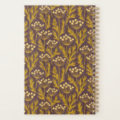 Natural Floral Pattern: Golden Accents  Dark Canva プランナー手帳 (裏面)