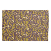 Natural Floral Pattern: Golden Accents  Dark Canva 枕カバー (裏面-左)