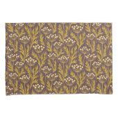 Natural Floral Pattern: Golden Accents  Dark Canva 枕カバー (正面右)
