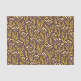 Natural Floral Pattern: Golden Accents  Dark Canva 薄葉紙