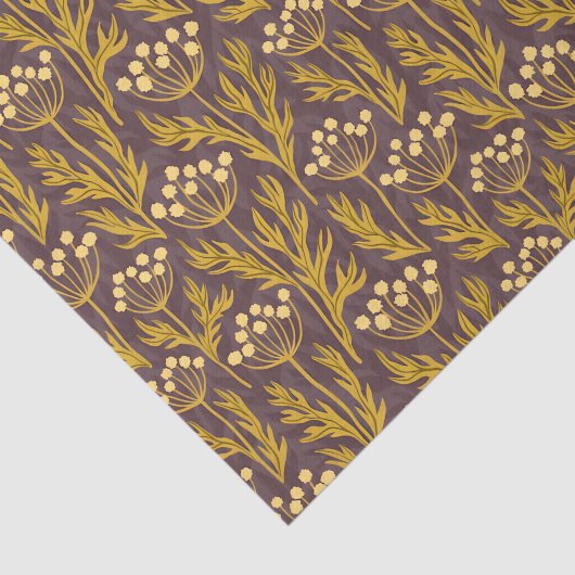 Natural Floral Pattern: Golden Accents  Dark Canva 薄葉紙 (詳細)