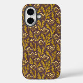 Natural Floral Pattern: Golden Accents  Dark Canva Case-Mate iPhoneケース (裏面)