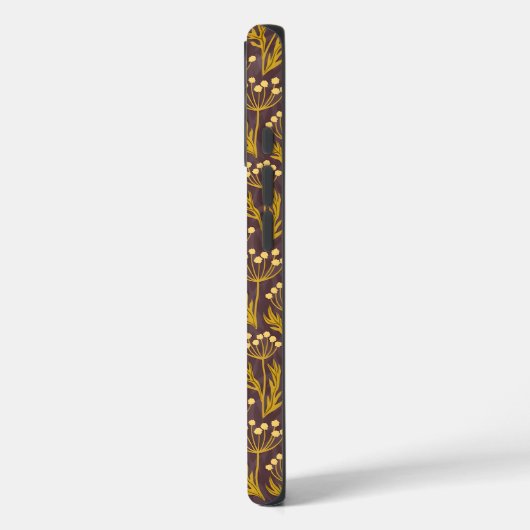 Natural Floral Pattern: Golden Accents  Dark Canva Case-Mate iPhoneケース (裏面 / 左)