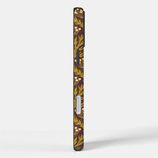 Natural Floral Pattern: Golden Accents  Dark Canva Case-Mate iPhoneケース (裏面 / 右)