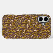 Natural Floral Pattern: Golden Accents  Dark Canva Case-Mate iPhoneケース (裏面 (横))