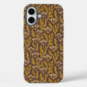Natural Floral Pattern: Golden Accents  Dark Canva Case-Mate iPhoneケース (裏面)