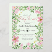 Natural Garden Baby Shower 招待状 (正面/裏面)