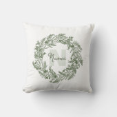 Natural Green Leafy Monogram N クッション (正面)