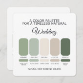 Natural Green Wedding Color Palette Card 招待状 (正面/裏面)