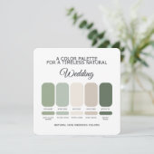 Natural Green Wedding Color Palette Card 招待状 (スタンド正面)