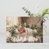 Natural Greenery Newborn Baby Birth Announcement 案内状 (スタンド正面)