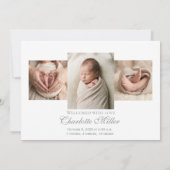 Natural Greenery Newborn Baby Birth Announcement 案内状 (裏面)