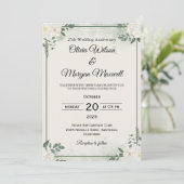 Natural Greenery Wedding Anniversary Invitations 招待状 (スタンド正面)