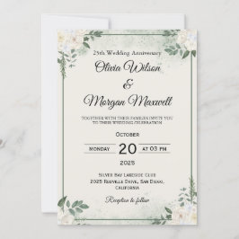 Natural Greenery Wedding Anniversary Invitations 招待状