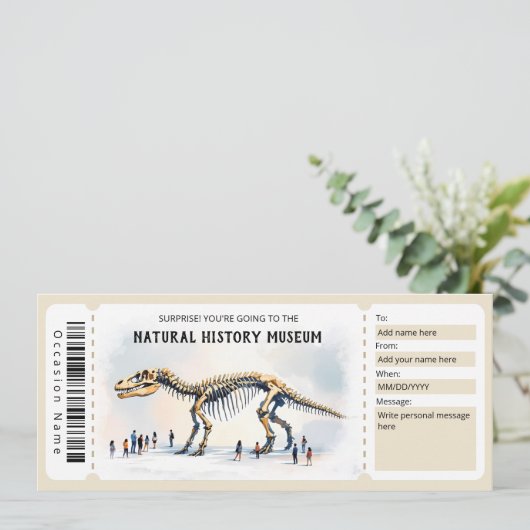 Natural History Museum Gift Certificate Template 招待状 (スタンド正面)