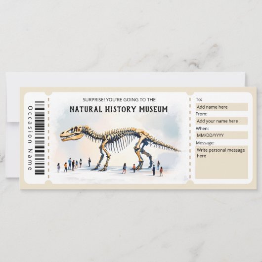 Natural History Museum Gift Certificate Template 招待状 (正面)