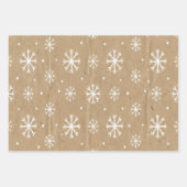 Natural Kraft Style White Snowflake Pattern ラッピングペーパーシート (正面2)