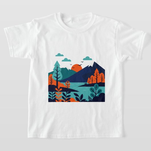 Natural landscape in minimalist style tシャツ (レイダウン)