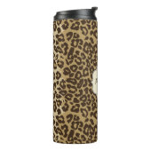 Natural Leopardプリントカスタムモノグラム名 タンブラー (回転左)