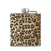 Natural Leopardプリントカスタムモノグラム名 フラスク (裏面)