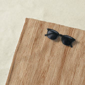 Natural Light Oak Wood Grain Texture ビーチタオル (インサイチュ)
