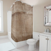 Natural line texture backgroundcoffee, sack, abstr シャワーカーテン (インサイチュ)