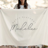 Natural Linen Personalized Birthday Banner タペストリー
