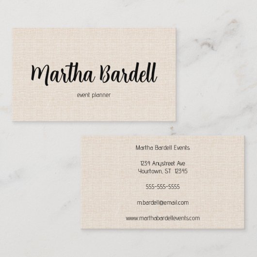 Natural Linen Texture 名刺 (正面/裏面)