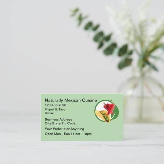 Natural Mexican Cuisine Business Cards  名刺 (スタンド正面)