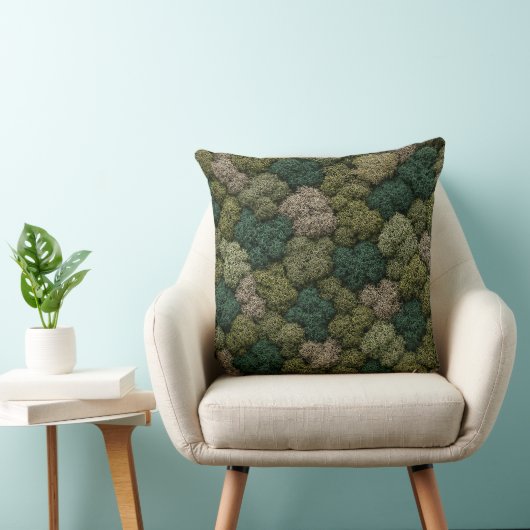 Natural Moss and Lichen Eco Throw Pillow クッション (椅子)