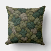 Natural Moss and Lichen Eco Throw Pillow クッション (正面)