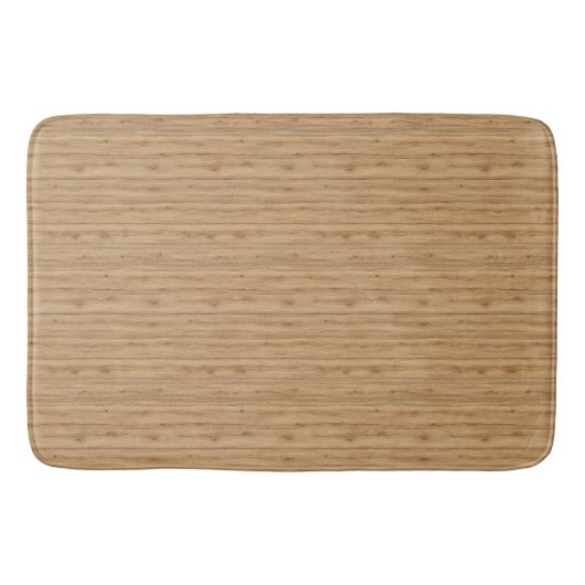 Natural Oak Wood Plank Texture with Warm Tones バスマット (正面)