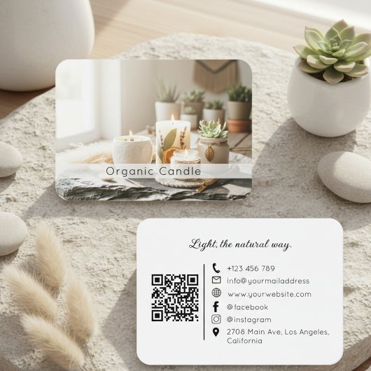 Natural Organic Handmade Candle QR Code  名刺