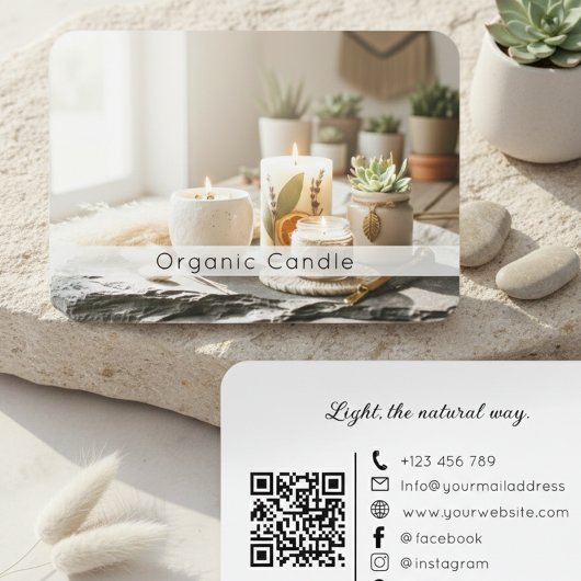 Natural Organic Handmade Candle QR Code 名刺