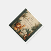 Natural Safari Leaves Baby Shower スタンダードカクテルナプキン (角)