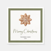 Natural Style Christmas Cookie Family Name Napkins スタンダードカクテルナプキン (正面)