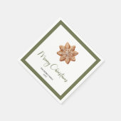 Natural Style Christmas Cookie Family Name Napkins スタンダードカクテルナプキン (角)