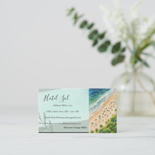 Natural-style hotel business card 名刺 (スタンド正面)