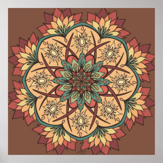 Natural Sun Earth Rhythm Mandala  ポスター