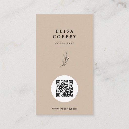 Natural Texture Earth Tone Minimalist Consultant 名刺 (正面)