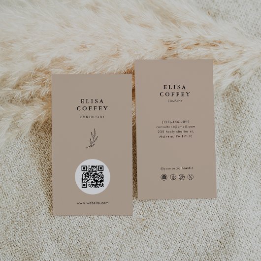 Natural Texture Earth Tone Minimalist Consultant 名刺