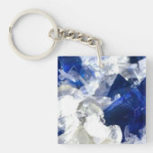 Natural Transparent Deep Blue Flourite キーホルダー (正面)