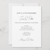 Natural Tree at Sunrise Death Anniversary Memorial 招待状 (裏面)