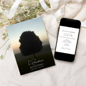 Natural Tree at Sunrise Death Anniversary Memorial 招待状