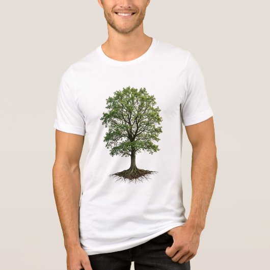 Natural Tree of Life Roots and Leaves トライブレンドTシャツ (正面)