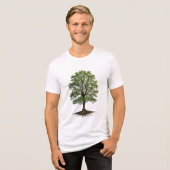 Natural Tree of Life Roots and Leaves トライブレンドTシャツ (正面全面)