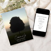 Natural Tree Sunrise Celebration of Life Funeral 招待状