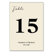 Natural White Minimalist Wedding テーブルナンバー (裏面)