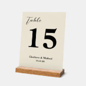 Natural White Minimalist Wedding Table Number アクリルサイン (傾斜)