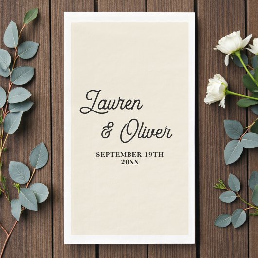 Natural White Script Minimalist Wedding